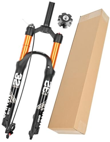 Mountain Front Gabel Fahrrad Luft Gabel 26 27.5 29 Zoll Mountainbike Federgabel 1-1/8'' Straight Tube Federweg 100mm Schnellspanner 100*9mm Manuelle Fernverriegelung ( Color : Gold Remote , Size : 26i