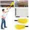 Cepillo De Limpieza De Canalones Con Mango Telescópico Extensible 3.1M Herramienta De Limpieza De Guardia,Herramienta De Limpieza De Protección Para Techos Fácil De Eliminar Hojas (Amarillo)