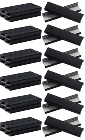FSSTUD 5000 Pcs 26/6 Metal Standard Colored Office Staples Manual Stapler Refillable Black Staples for Document Paper