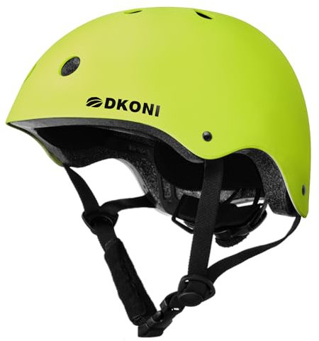 DKONI Fahrradhelm Helm Kinder, verstellbar und für mehrere Sportarten geeignet, von Kleinkind bis Jugend, 3 Größen (Gelb, S:48-52cm)