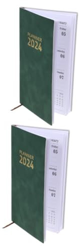TEHAUX 2stücke Multi-function Planner Notepad Für Effektives Zeitmanagement Tragbares Notizbuch Für Büro Und Alltag Englisches Notizbuch Dunkelgrün Mit Trennblättern Und