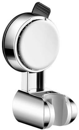 SHUGUANG Support Pommeau de Douche Type de Ventouse Accroche Pommeau de Douche Angle Réglable Support Douchette Amovible Porte Pommeau de Douche Rond Fixation Pommeau de Douche
