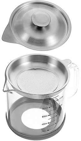 Unomor Filtered Oil Jug with Strainer Grease Container for Kitchen Cooking Effortless Oil Separation and Storage for Bacon Grease and Used Cooking
