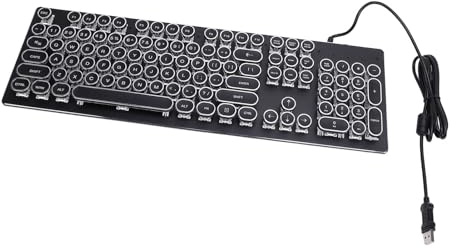 Fockety Mechanische Gaming-Tastatur, Blauer Schalter 104 Tasten RGB-Hintergrundbeleuchtung Büro-Tastatur Ergonomisch Anti Ghosting Leicht zu reinigen USB Kabelgebundene Computer-Tastatur