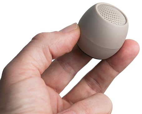 Boompods Zero Ocean Tragbarer Bluetooth Lautsprecher - IPX6 Wasserdicht Kabelloser Lautsprecher, 5 Std Spielzeit, Mini Outdoor Musikbox mit Mikrofon für Dusche und Reisen, Weißer Sand