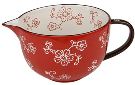 Generisch 1Stk Eierschale große Suppenschüssel harte Rührschüssel Nistschalen Schüsseln Schalen mischen frühstücksbowl breakfast bowl frühstücksschüssel Keramikschale Küchenversorgung rot