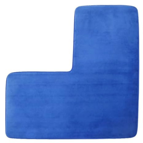 YongXinMY Tappetino da bagno a forma di L, tappetino angolare per doccia, morbido pile corallo, tappetino antiscivolo assorbente lavabile, per vasca da doccia quadrata, WC, uso domestico e spa (blu)
