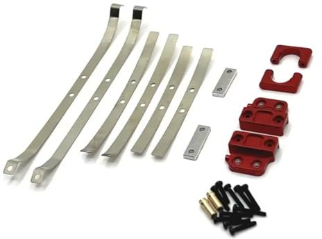 YONMFRDS RC Car DIY Parts For MN82 LC79 1/12 Metal Rear Axle Shock Absorber For Leaf Springs Fixed For Seat Mount Bracket Set RC Car Upgrade Parts Accessories Replacement(Red)