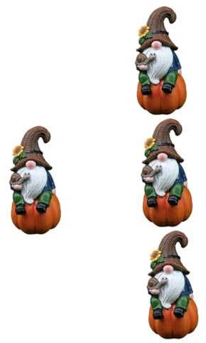 YARNOW 4pièces GNOME Résine Décoratif pour Jardin Statue Ornement De Nain Amusant Sculpture De Jardin pour Fêtes Et Décorations Extérieures