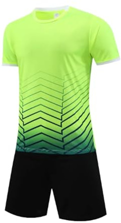 Guoegh Kids Football Kits Boys Soccer Jersey Sets Sports Running Gym Shorts and T-Shirt Sets for Children 5-13 Years