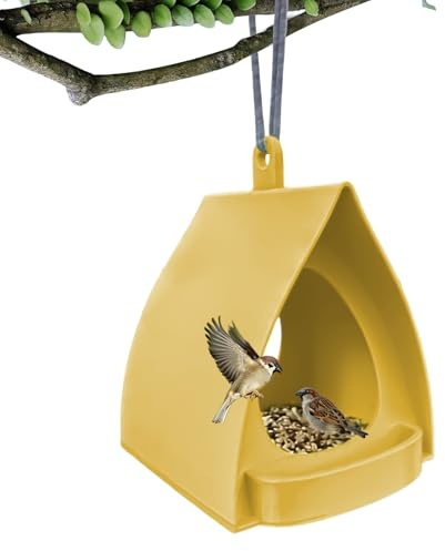 Distributeur de nourriture pour oiseaux – Suspension avec design ouvert et crochet supérieur – Distributeur de nourriture décoratif à suspendre en forme de chapeau – Pour l'extérieur, jardin, hiver
