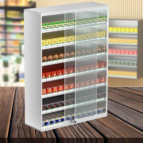 Cigarettdisplay, Automatisk Cigarettskjutare, Skjutdörr Med Lås Cigarettskåp, Cigarettautomat, Cigarettdisplayhållare,Cigaretter arrangör 56.5 * 28.8 * 75cm