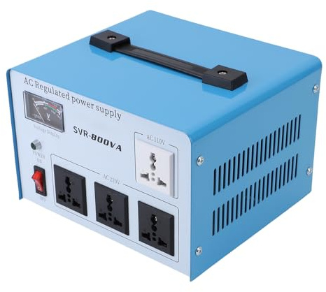 Rcniso Stabilizzatore di Tensione Monofase Superiore da 800 W per Dispositivi Elettronici, Regolatore di Tensione Affidabile per Computer Smartphone, ABS, 1 Set (Spina UE 160-250 V)