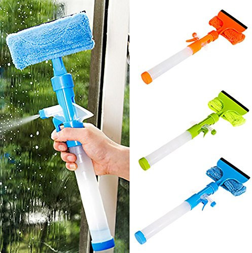 Window Scrubber Squeegee with Spray Bottle Car Glass Mirror Cleaner Wiper Scraper Brush Clean Tools