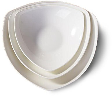 Assiette Plate Triangulaire Blanche en os en Porcelaine de Chine pour Mettre la Salade Kimchi (Lot de 3)