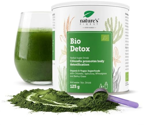 Nature's Finest BIO Detox Superfood Mix - Pulver zur Entgiftung des Körpers mit Hohem Protein, Ballaststoff, Eisen und Vitamin C - Vegan, 125 g