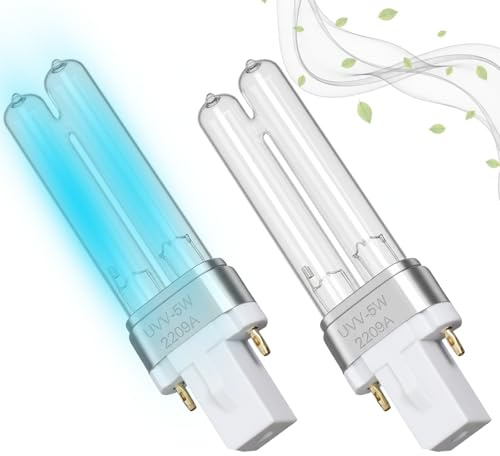 Poweka 2 Packs LB4000 Replacement Bulb Compatible with Germ Guardian AC4825 AC4850PT AC4300BPTCA AC4300BPT AC4850 AC4900 AC4900CA AC4800 AC4900 Purifiers Replace 5W UV-C Bulb