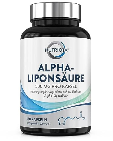Alpha-Liponsäure ALA 500mg | 180 hochdosierte vegane Kapseln | Hilft bei Entzündungen, unterstützt Blutzucker-Regulation und Nervengesundheit, wirksam gegen kribbelnde Füße, Hände, Gliedmaßen und mehr