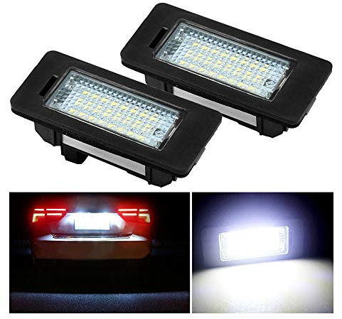 Hoypeyfiy Number Plate lights Rear Licence Number Plate Lamps for E39 E60 E61 E70 E72 E82 E84 E88 E90 E91 E92 E93 F10 F11 F18 F25 Canbus 6000K Xenon Cold White (Pakc of 2)