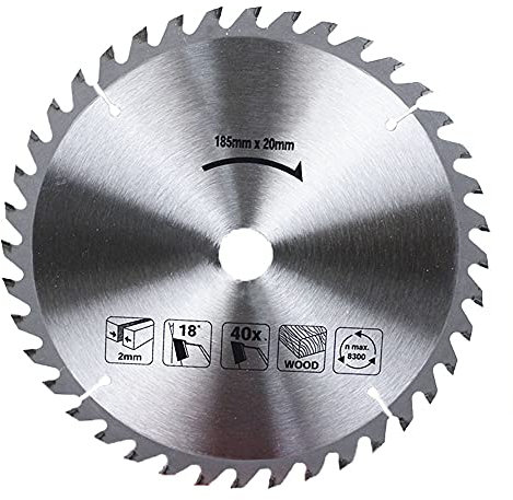 Circular Saw Blade Carbide Wood Saw Blades Tungsten Carbide Tipped TCT Circular Saw Blade 185mm x 24T/48T/60T x 20mm Bore for Wood Cutting Discs Circular Ideal Hardware Tools,185 * 20 * 48T