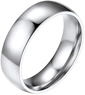 Prosteel Ring för män stål storlek 62/bredd 6 mm – enkel ring för män/pojkar