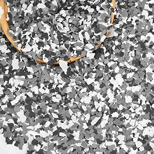 Timtin 700 G/ 1.54 Lb Blend Decorative Color Chips Concrete Floor Coatings Paint Flakes for Garage Floor Paint Interior Exterior Walls(Black, White, Gray)