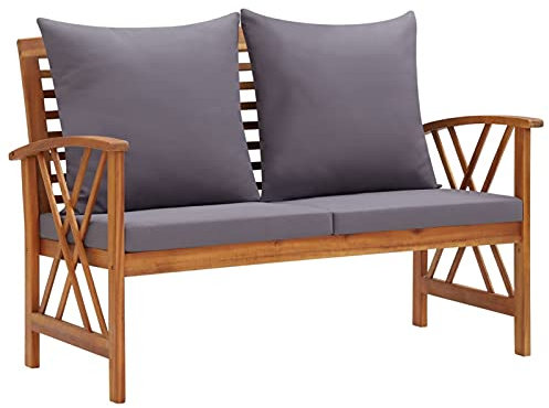 MOONAIRY Gartenbank mit Kissen, Eckbankgruppe, Philosophenbank, Outer Banks, Bank Garten, Sitzbank Outdoor, Umkleidebank, Balkonbank, Essbank, Parkbank, Multifunktionsbank, 119 cm Massivholz Akazie