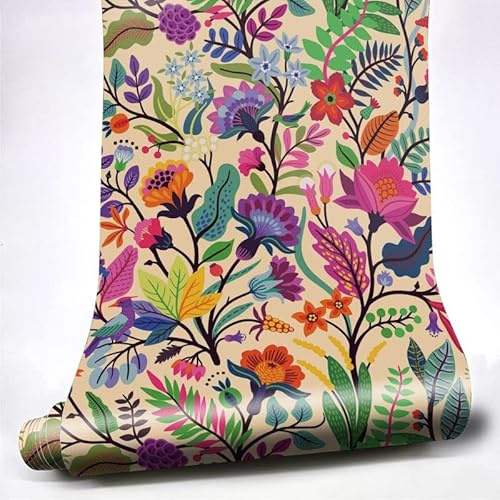 funlife VIntage Stickers Meubles Rouleau Blush Back Lotus Fleur 40x250cm | Adhésif meuble autocollant mural Sticker Rétro Imperméable Peler et coller vinyle adhesif Salon Mobilier Chambre à Coucher
