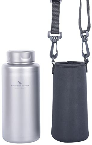 Boundless Voyage Einschichtige Titan Wasserflasche Trinkflasche Sport 1000ml Auslaufsicher Sportflasche Weitmundig Ti3013d