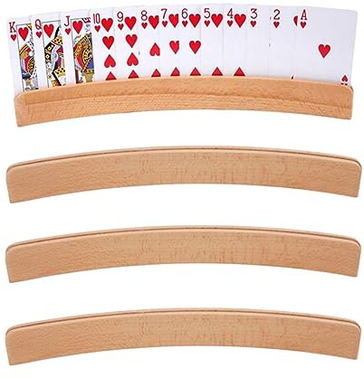 Storaffy Kartenhalter Spielkarten | 2/4 Stück Spielkartenhalter Holz | Freihändiger Poker Karte Halter Ständer | Robuster Pokerzubehör Kartenhalter für Kinder, Senioren, Erwachsen