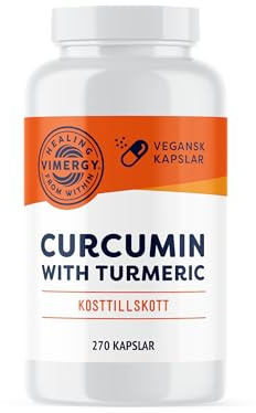Vimergy Curcumin with Turmeric Capsules – Herbal Supplements – Liquid Filled Turmeric Capsule – Vegan, Non-GMO & Gluten-Free (270 Capsules)