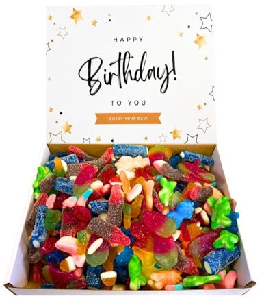 Happy Birthday 1KG Pick and Mix Sweets Gift Box – Sweet Hamper, Assorted Candy Selection, Treat Box – Sweetie Tooth