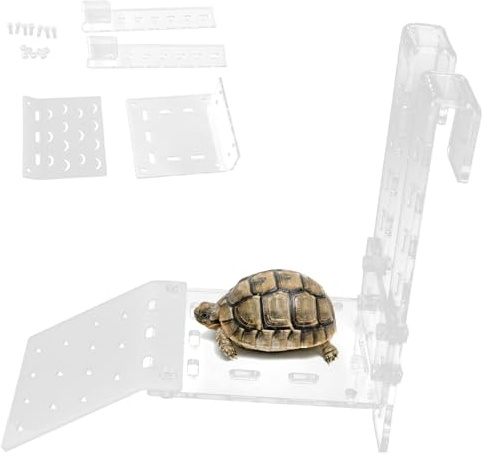 Ejoyous Plate-Forme de Repos pour Tortue, Terrasse Transparente Réglable, Rampe Suspendue pour Aquarium (TA)