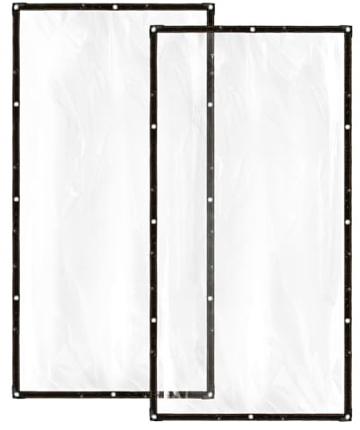 Cosmos 2 Pcs Clear Tarp Cover Heavy Duty Transparent Plastic Tarpaulin Rain Tarp with Grommets for Garden Greenhouse Plant Cover Balcony Patio Outdoor Camping, Waterproof & Tear Resistant, 78 x 39 in