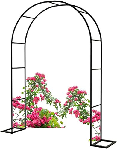 Arche Jardin Aluminium Largeur, Arche À Rosiers Métal, Filet À Plantes Grimpantes, Filet de Treillis, pour Récolte de Concombres, Légume, Vignes, Plantes Grimpantes,140x230x40CM