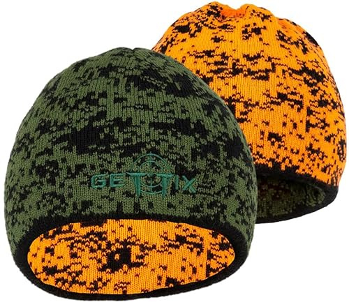 La Chasse® mollig-warme Wendemütze signalorange/Oliv-pixelcamo Jagdmütze von Oefele Jagdbekleidung