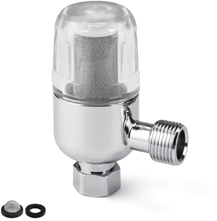 0XBIT Shower Filter, Duschkopf Wasserfilter, Wiederverwendbarer Filter mit 1/2 Zoll Innen und Außengewinde, Filtert Effektiv Verunreinigungen, Wassersystem-Vorfilter für Warmwasserbereiter