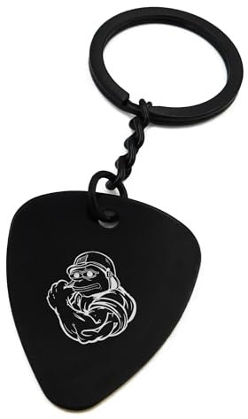 ENTROPIJA Pepe der Frosch Militär Soldat Plektrum Schlüsselanhänger Lasergravur Schlüsselanhänger Metallanhänger, Schwarz , One size