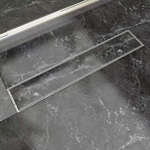 ShGaxin Desagüe Lineal de Ducha, Canaleta De Ducha, Canalones Desague, Desagüe para Baño, de Acero Inoxidable 630x140 mm