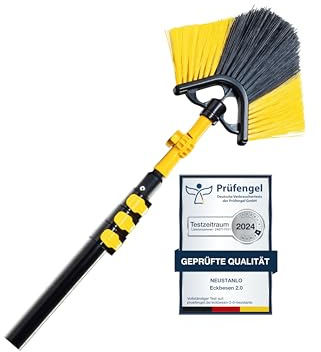 Neustanlo | Eckbesen 2.0 | intuitives Schnellspannsystem | ergonomische Soft-Touch Handgriffe | Länge: 410 cm | ideal zur Pflege von Haus und Garten