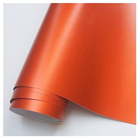 Autofolie Mehrere Farben rot blau gold grün grün lila mattes satin chrom vinyl car wrap film stehungsstufe bubble carmarping styling Auto Folie(Orange,152X20 CM)