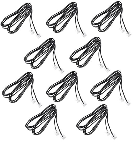 Angoily 10pcs 2-meter 4-core Landline Cable Telephone Connecting Wire for Home and Office Phone Accessories