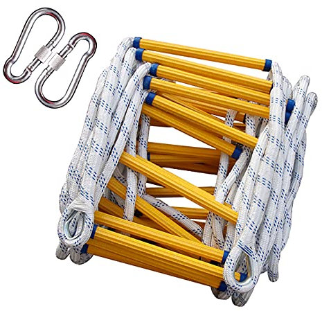 BLYXINVORA Escalera de Cuerda, Escalera de Seguridad, Escalera de Cuerda de Escape de Emergencia contra Incendios | Escalera de Cuerda Extensible de Seguridad contra Incendios Resistente al f