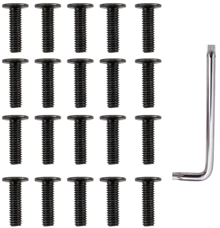 20 Stück M5 x 20mm Flachkopfschrauben aus Edelstahl A2 V2A, Vollgewinde, Schwarzes Oxid Finish, Inklusive T25 Schlüssel, Ideal für Maschinenausrüstung, Modellbau und Wohnmöbel ﻿