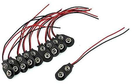 OSALADI Connettore Per Batteria Da 9v Tipo i Con Cavo Da 10 Cm, Morsetto Clip Resistente in Plastica e Metallo, Set Da 10 Pezzi Per Alimentazione Led e Dispositivi Elettronici