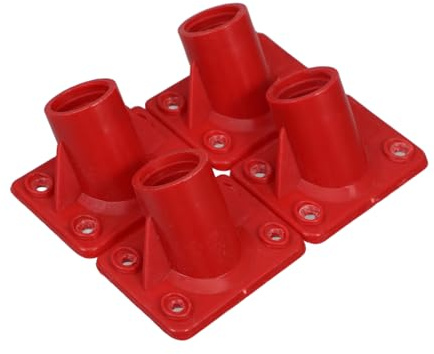 FRCOLOR Floor Brush Connector, Broom Handle Screw End Adapter and Brush to Handle Connector for Cleaning Tasks and Bathtub, Plastic Secure Fit Replacement Piece, Red