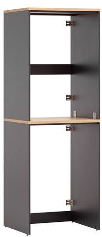 Waschmaschinenumbau doppelt für Waschmaschine und Trockner in anthrazit mit Eiche Waschmaschinenschrank Geräteschrank Maschinenschrank Trocknerschrank Trocknerumbau Hauswirtschaftsraum Waschküche