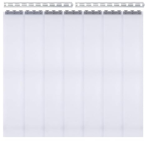 Qussse Dörrgardin 200 x 105 cm, lamellgardin tjocklek 2 mm, PVC transparent randig gardin, flugsäkra dörrgardiner, för sovrum kök stormarknadstransport