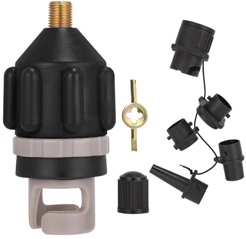 DIELOVEHUA Adaptateur Pompe Kayak, Adaptateur de Pompe Sup, Adaptateur de Kayak avec 5 Buses, Adaptateur Gonfleur Paddle, pour Bateau Gonflable, Planche à Pagaie Debout, Kayak