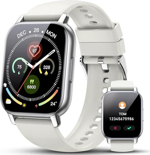 Poounur Smart Watch für Männer Frauen, Fitness-Uhr mit intelligenten Erinnerungen und Telefonanrufe, Activity Tracker mit Herzfrequenz Schlaf Monitor